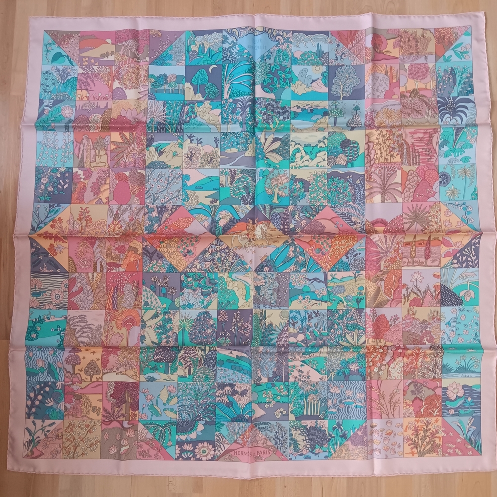 Colorful Patchwork Silk Scarf
